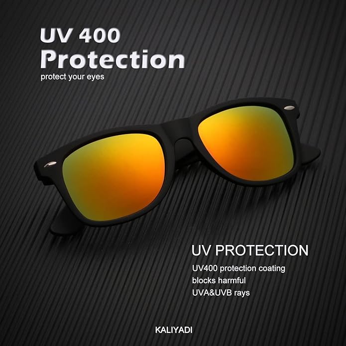 KALIYADI Polarized Sunglasses for Men and Women Matte Finish Sun Glasses Color Mirror Lens UV Blocking (3 Pack)