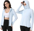 Mingyuezai Women's UPF 50+ Sun Protection Jacket Hooded Lightweight Long Sleeve Sun Shirt for Hiking Outdoor