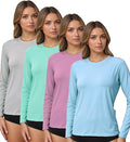 Kinglaman 4 Pack Rash Guard for Women UPF 50+ SPF UV Sun Protection Long Sleeve Swim Shirt Workout Hiking Tops