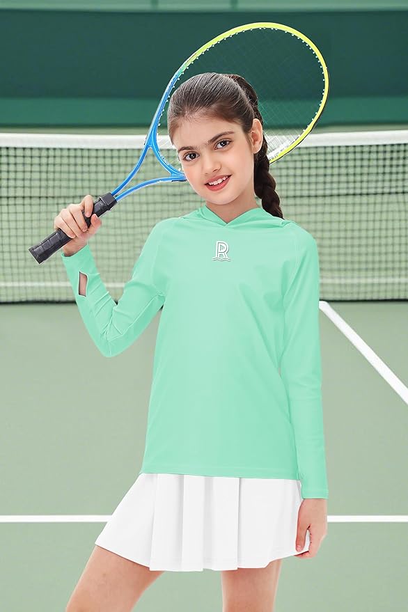 Remimi Kids Sun Shirt Rash Guard Quick Dry Sun Protection Athletic Hoodie Hiking Shirts 3-12 Years